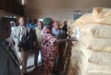 والي النيل الأبيض يدشن صادرات الصمغ العربي والسمسم الأبيض في كوستي — صورة وكالة السودان للأنباء