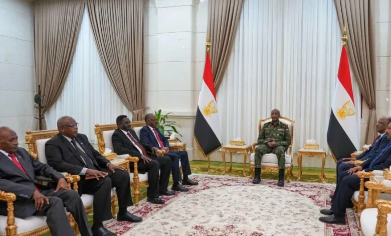 لقاء رسمي في قاعة تضم العلم السوداني